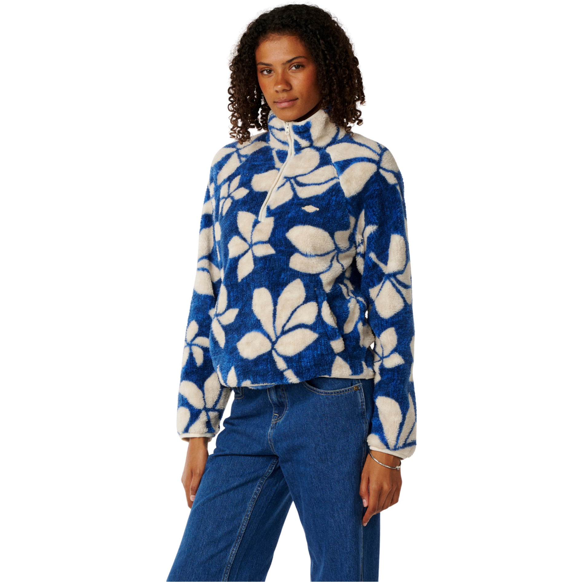 2026 Rip Curl Womens Paraiso 1/4 Zip Polar Fleece 0EUWFL - Blue